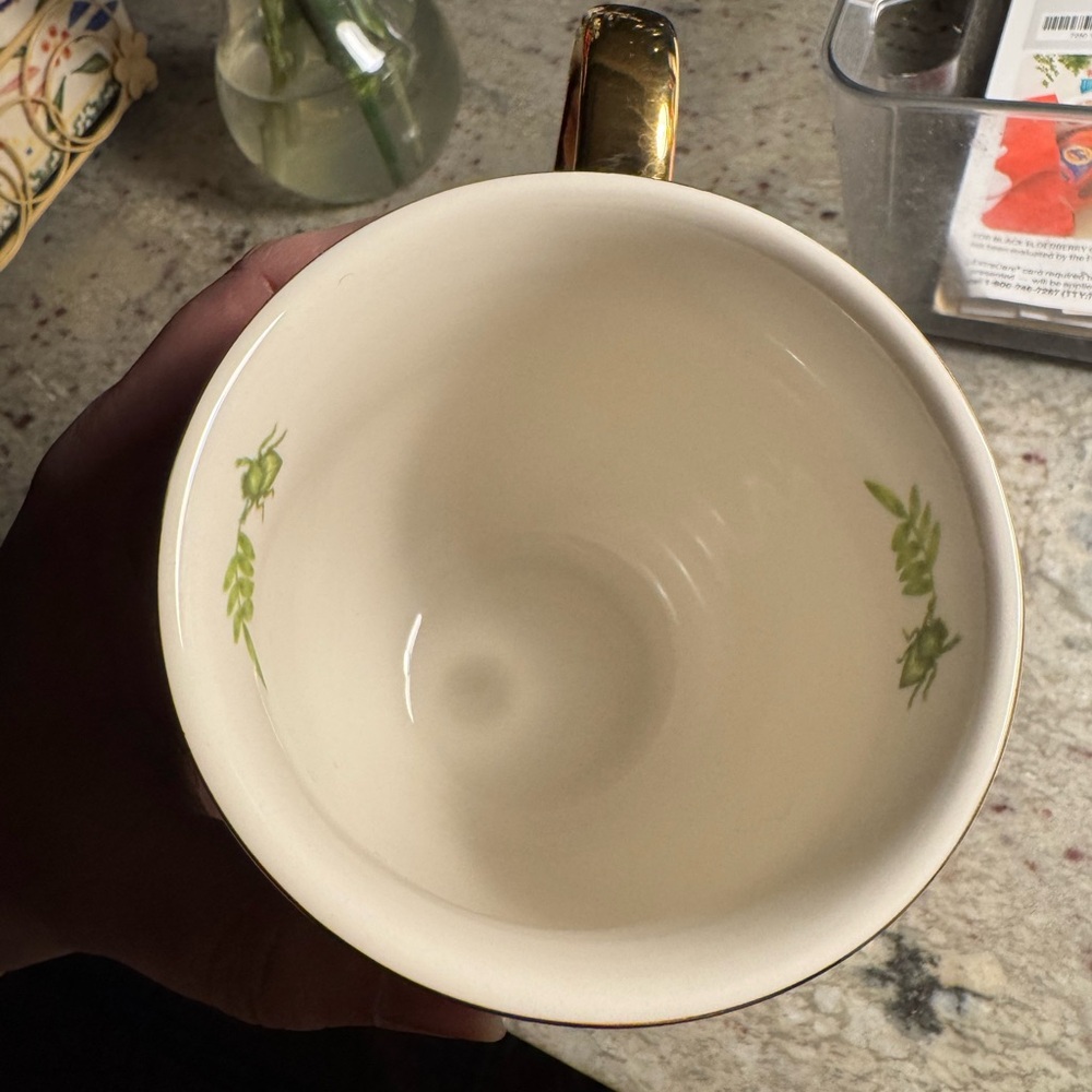 Anthropologie Lou Rita Nature Table “J” Mug with Gold Handle - Picture 5 of 7